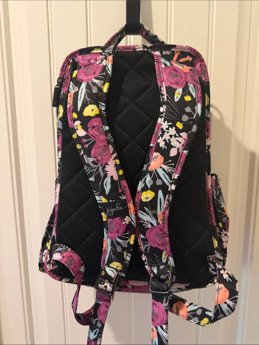Ju-Ju Be Be Right Back Backpack Diaper Bag In Black and Bloom